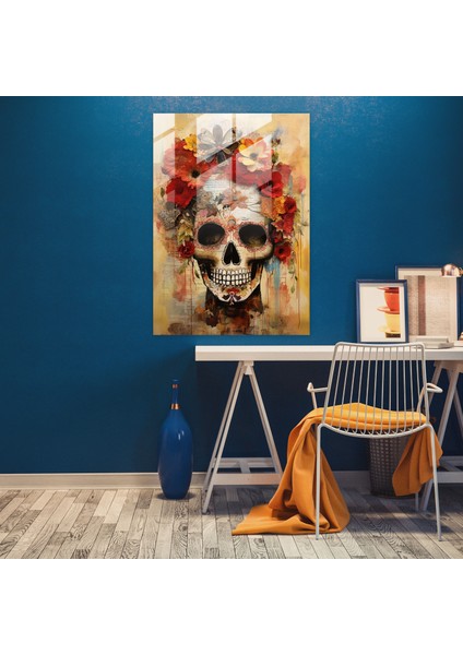 Los Muertos Kolaj Cam Duvar Sanatı - Modern Sanat Çağdaş Kolaj Görsel Olarak Etkileyici Kompozisyon fiyatları