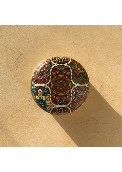 Çok Renkli Gold Teneke Kutu 7X3CM