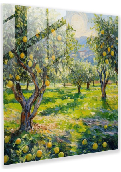 Hayal Gibi Limon Ağacı Cam Tablo - Limon Ağacı Izlenimci Ev Dekorasyonu Modern Sanat