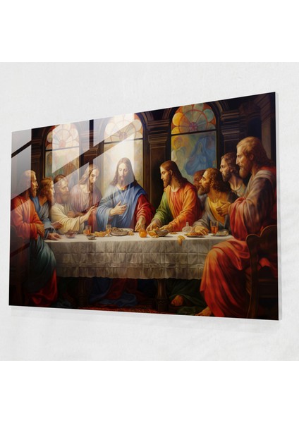 Son Akşam Yemeği Majestik Cam Tablo - Isa'nın Son Akşam Yemeği Majestik Zengin Renkler