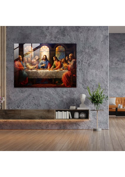 Son Akşam Yemeği Majestik Cam Tablo - Isa'nın Son Akşam Yemeği Majestik Zengin Renkler fiyatları