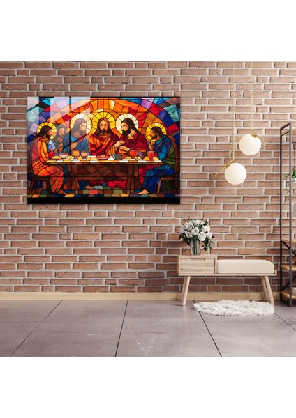 Isa'nın Son Akşam Yemeği Cam Sanatı - Isa'nın Son Akşam Yemeği Cam Sanatı Cam Tablo Soyut Vitray Mozaik modelleri