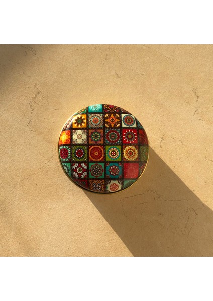 Çok Renkli Gold Teneke Kutu 7X3CM