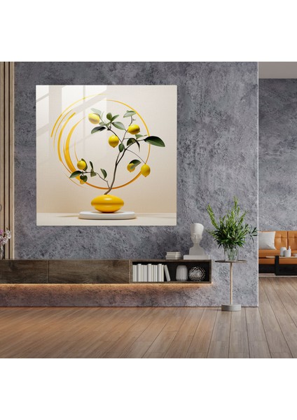 Gelecekten Gelen Limon Ağacı Cam Tablosu - Ev Dekorasyonu Duvar Dekorasyonu fiyatları