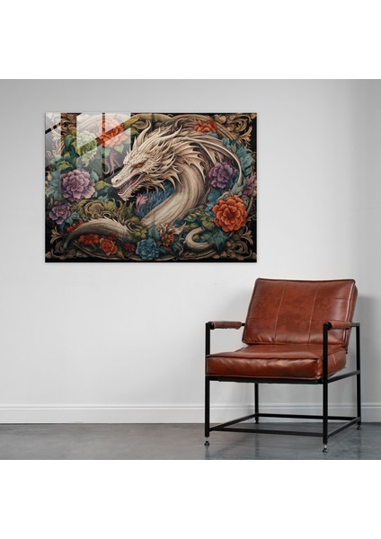 Efsanevi Ejderha Cam Tablo - Ortaçağ Ejderha Büyülü Desen modelleri