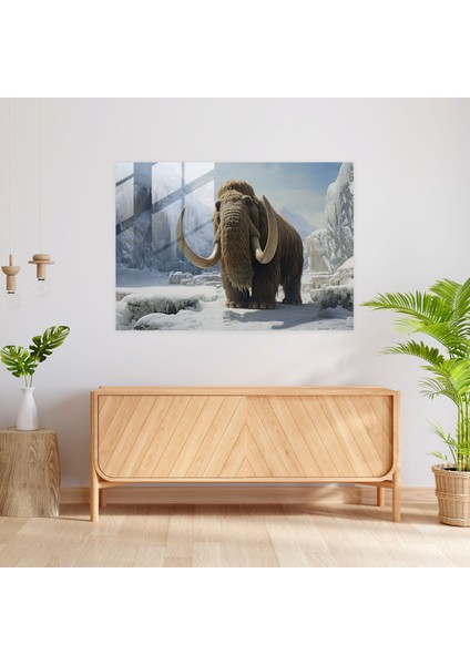 Paleolitik Tüyü Mamut Cam Tablo - Mezolitik Gerçekçi Tasvir Ev Dekorasyonu Duvar Dekorasyonu fiyatları