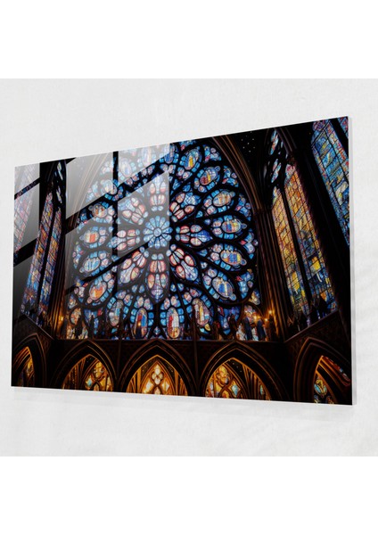 Ortaçağ Katedrali Cam Tablo - Ortaçağ Ortaçağ Katedrali Modern Sanat
