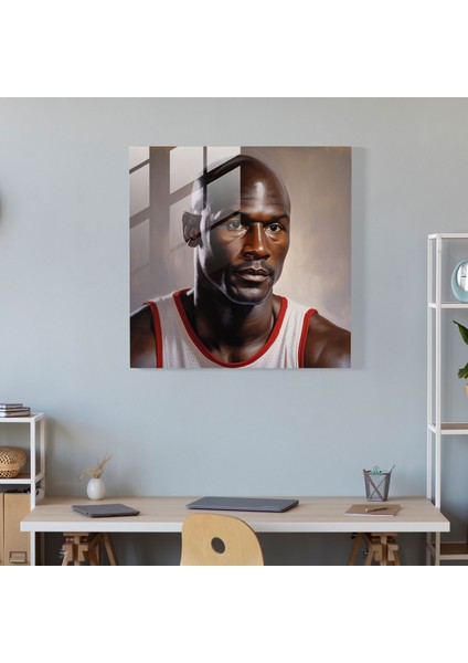 Michael Jordan Gerçekçi Portre Cam Tablo - Michael Jordan Yoğunluk Cam Sanatı modelleri