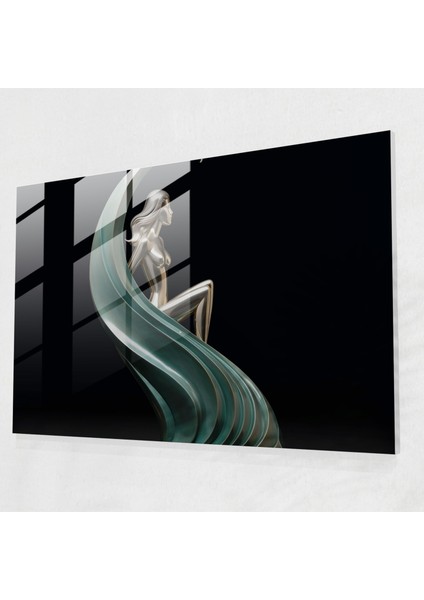 Mitoloji Cam Tablo: Zarif Denizkızı - Mitoloji Cam Duvar Sanatı Cam Sanatı Duvar Dekorasyonu