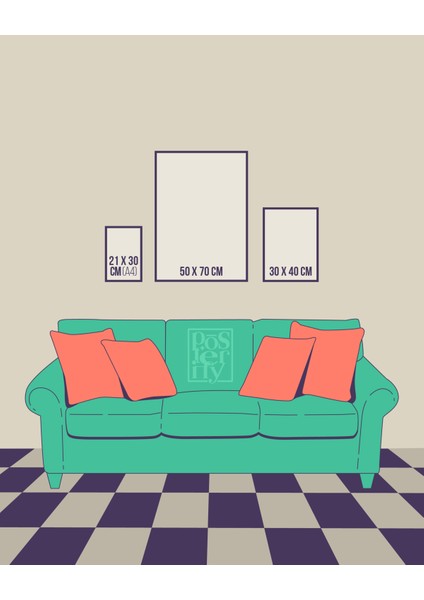 Pembe Inek - Modern ve Sevimli Çocuk Odası Poster fiyatları
