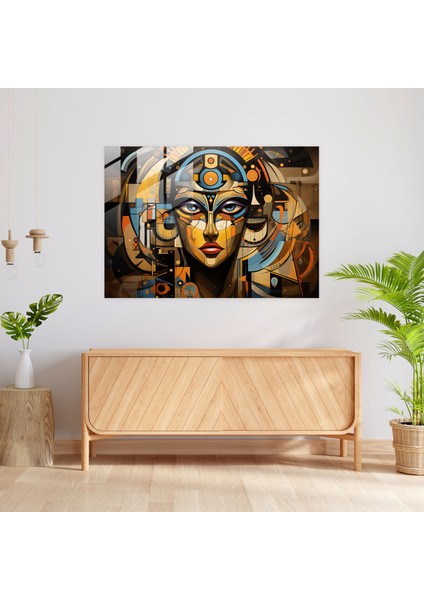 Mitoloji Cam Duvar Sanatı - Kübist Isis - Mitoloji Isis Duvar Dekorasyonu Ev Dekorasyonu fiyatları