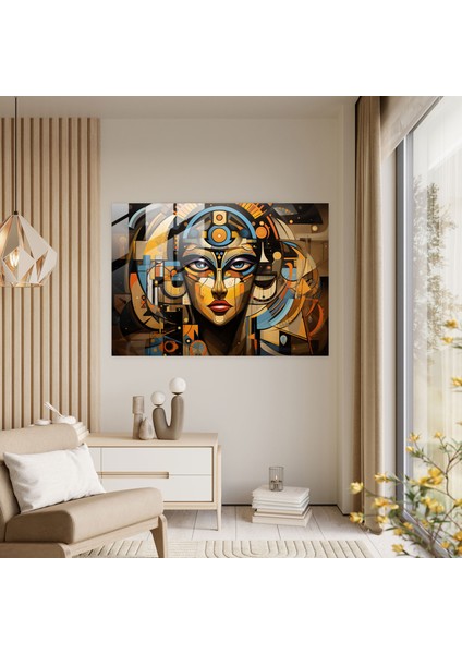 Mitoloji Cam Duvar Sanatı - Kübist Isis - Mitoloji Isis Duvar Dekorasyonu Ev Dekorasyonu modelleri