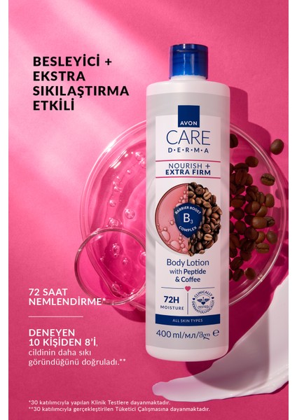 Care Derma Besleyici + Ekstra Sıkılaştırma Etkili Peptit ve Kahve Içeren Vücut Losyonu 400ML modelleri