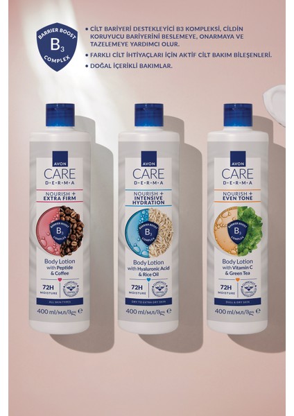 Care Derma Besleyici + Ekstra Sıkılaştırma Etkili Peptit ve Kahve Içeren Vücut Losyonu 400ML fırsatları