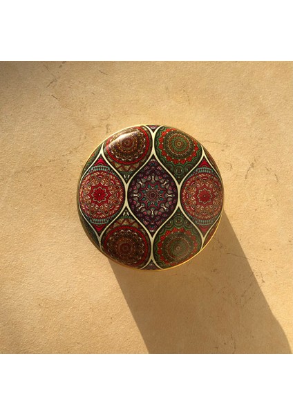 Çok Renkli Gold Teneke Kutu 7X3CM