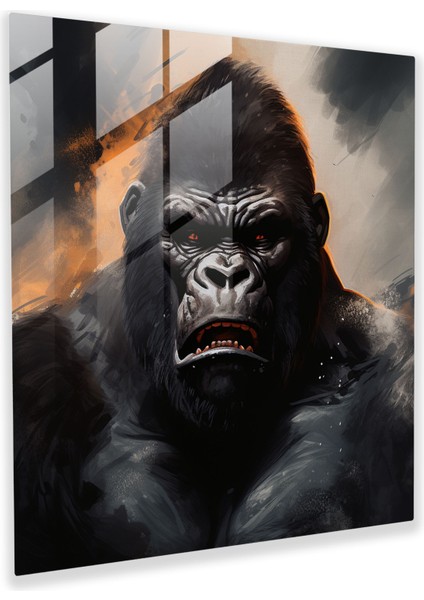 Goril Cam Tablo Sanatı - Goril Cam Tablo Sanatı Yakın Çekim Portre