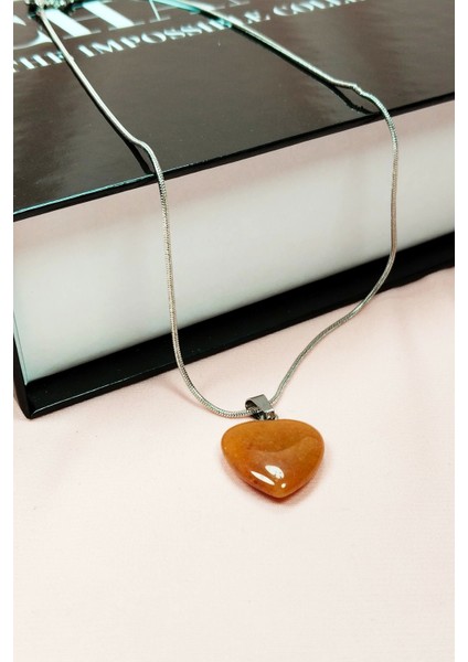 Aragonit Doğal Taşı Zincirli El Yapımı Kolye Uç: 2 cm Zincir: 20 cm Kutulu fırsatları