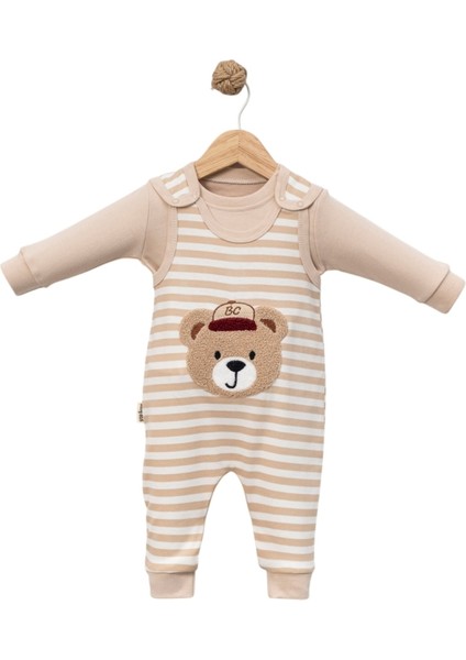 Ayı Nakışlı Erkek Bebek Salopet