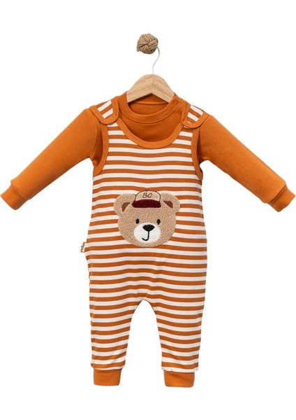 Ayı Nakışlı Erkek Bebek Salopet