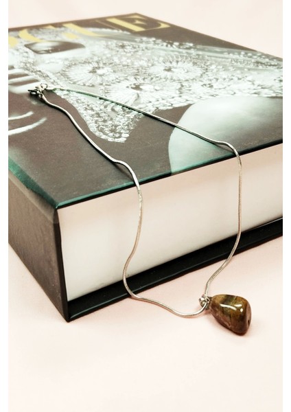 Kaplan Gözü Doğal Taşı Zincirli El Yapımı Kolye Uç: 2 cm Zincir: 20 cm Kutulu fırsatları