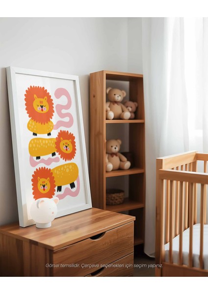 Minik Aslanlar - Renkli ve Sevimli Safari Temalı Çocuk Odası Poster modelleri