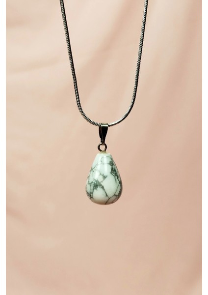 Havlit Doğal Taşı Zincirli El Yapımı Kolye Uç: 2 cm Zincir: 20 cm Kutulu modelleri