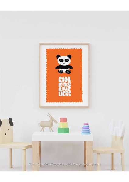 Havalı Çocuklar Bu Odada Yaşar - Renkli Cool Panda Çocuk Odası Poster fiyatları
