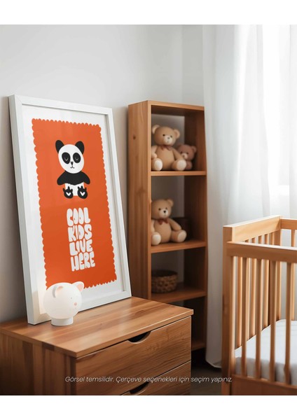 Havalı Çocuklar Bu Odada Yaşar - Renkli Cool Panda Çocuk Odası Poster fırsatları