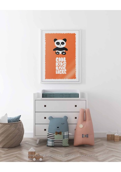 Havalı Çocuklar Bu Odada Yaşar - Renkli Cool Panda Çocuk Odası Poster indirimleri