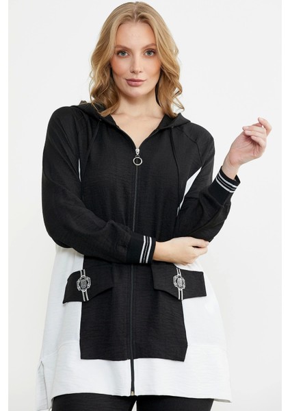 Sementa 76448 Keten Görünümlü Kapüşonlu Tunik Takım