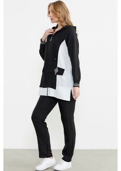 Sementa 76448 Keten Görünümlü Kapüşonlu Tunik Takım indirimleri