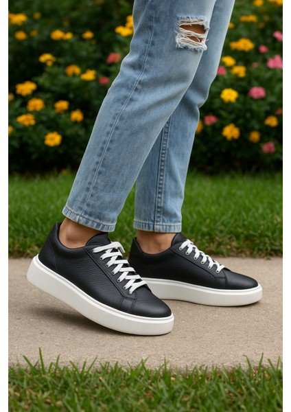 GR0365 Hakiki Yumuşak Floter Deri Üst Kalite Yüksek Kalın Eva Taban Hafif Sneaker Ayakkabı