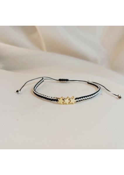 3 Yıldızlı Beşiktaş Makrome Taraftar Bileklik, Siyah Beyaz Beşiktaş Bileklik, Maç Aksesuarı, İp Bileklik, Taraftar Bileklik, Makrome Bileklik, Taraftar Hediyesi, Bjk Beşiktaş Aksesuarı