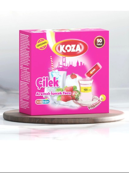 Koza Tek Içimlik Çilek Aromalı Toz Içecek 50'li