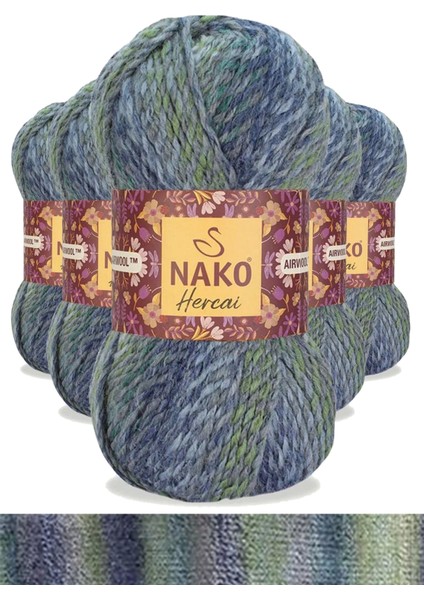 5 Adet Hercai Ebruli Hırka Kazak Atkı Bere El Örgü Ipi Yünü 28046