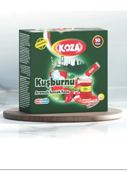 Koza Tek Içimlik Kuşburnu Aromalı Toz Içecek 50'li