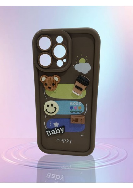 iPhone 14 Pro Max Uyumlu Kabartma Desenli Şık Kaliteli Silikon Telefon Kılıfı