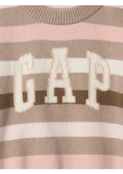 Kız Bebek Kahverengi babyGap CashSoft Çizgili Logo Kazak fiyatları