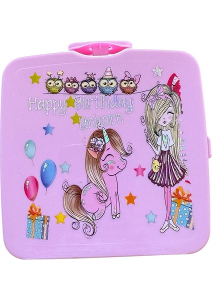 Unicorn Happy Birthday Kilitli Öğrenci Beslenme Kabı