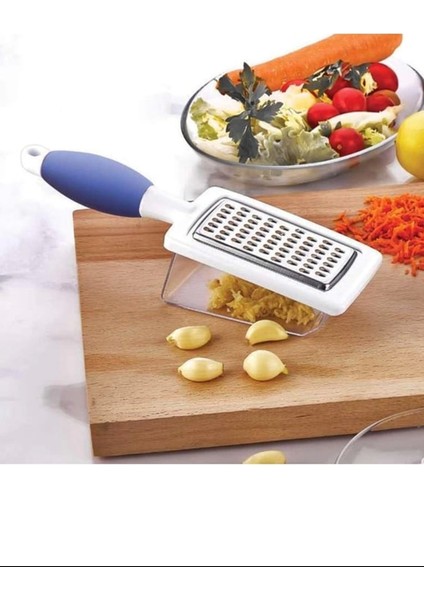 Hazneli Rende Saplı Çift Yönlü Sarımsak Peynir Meyve Sebze El Rendesi Royaleks FR-166