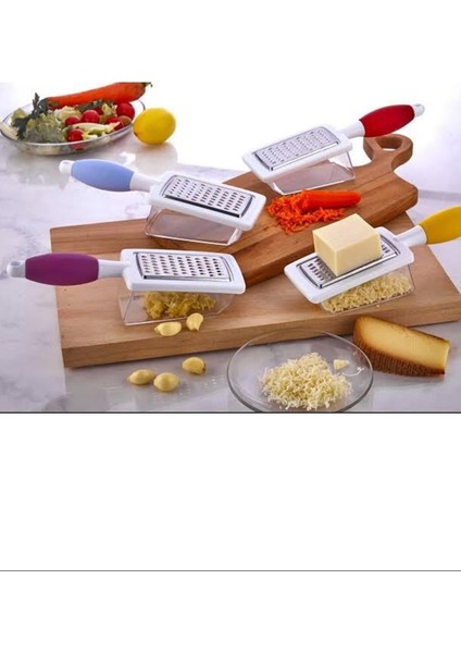 Hazneli Rende Saplı Çift Yönlü Sarımsak Peynir Meyve Sebze El Rendesi Royaleks FR-166 modelleri