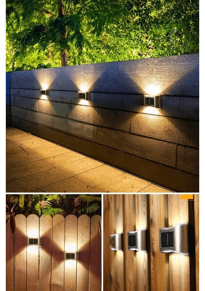 6 Ledli Güneş Enerjili Modern Metal Duvar Lambası, Dekoratif Aydınlatma fiyatları