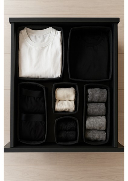 Keçe Çekmece ve Dolap Düzenleyici Organizer Seti 6 Parça – Siyah, Çok Amaçlı Düzenleyici Kutular fiyatları
