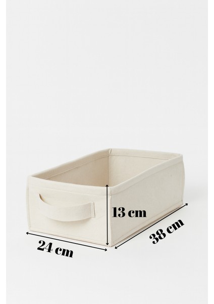 Krem Dolap Içi, Çamaşır, Oyuncak Düzenleyici, Saklama Kutusu, Keçe Sepet Organizer 38X25X13 cm indirimleri