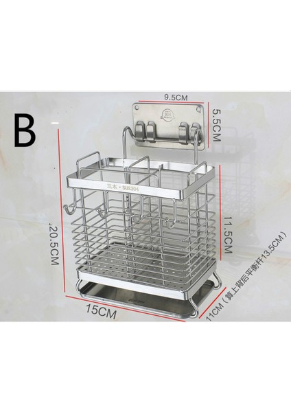 304 Paslanmaz Çelik Yemek Çubukları Tüp Mutfak Ev Drenaj Çubuklarını Kafes Duvar Asılı Vantuz Depolama Raf | Duvara Monte Mutfak Rafları (Yurt Dışından) fırsatları