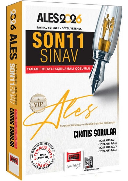 2026 Ales Vip Sayısal-Sözel Yetenek Son 11 Sınav Çıkmış Sorular (6 Temmuz Dahil)