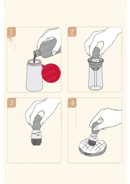 Hazneli Silikon Yağ Sos ve Yumurta Fırçası Yağ Fırçası Yağlık Silikon Fırçalı Yağdanlık ROYALEKS-İND687 modelleri