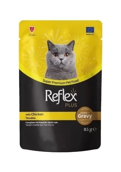 Reflex Plus Sos Içinde Tavuklu Pouch Yetişkin Konserve Kedi Maması 85 gr