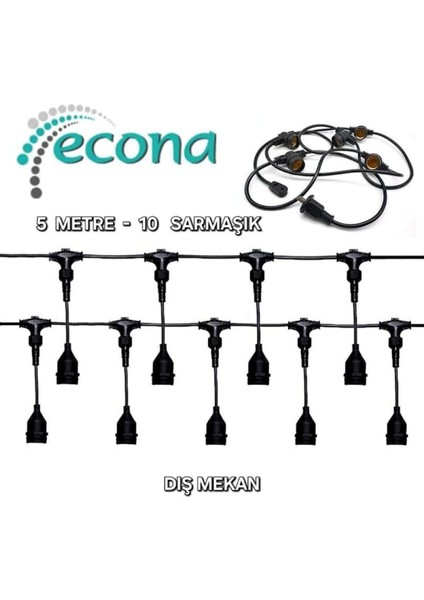 Sarmaşık Dış Mekan LED Işık 5 Metre 10'lu Siyah Renk modelleri