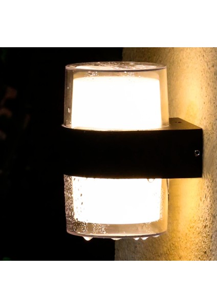 12W Ledli Duvar Apliği, Gün Işığı 3200K, Siyah, Şık ve Modern Tasarım